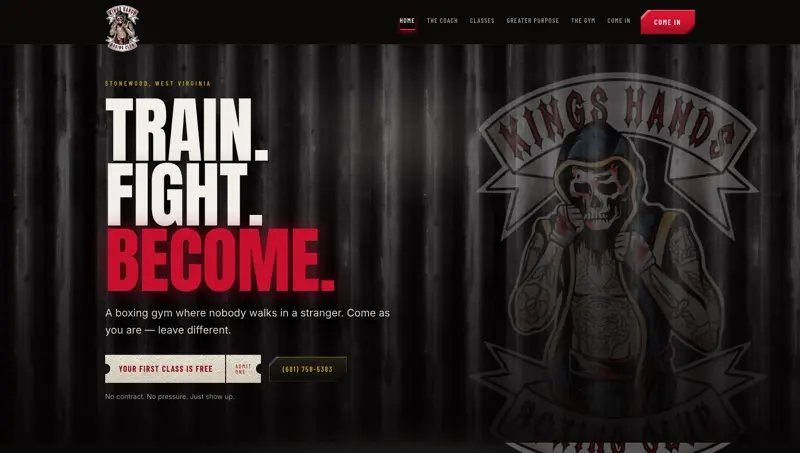 Kings Hands Boxing Club website